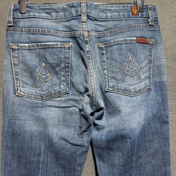 7 For All Mankind A Pocket Jeans Bootcut Mid Rise Womens Size 27 Denim - Picture 6 of 13